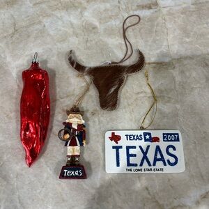 Texas Christmas Ornaments 4 total